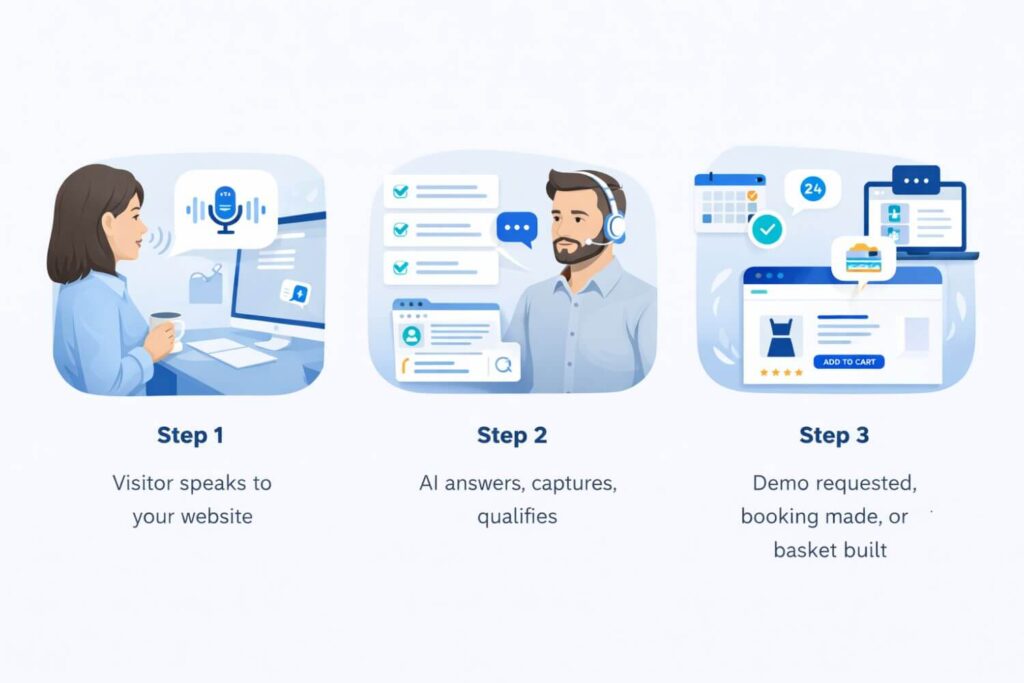 AI interaction process in three steps